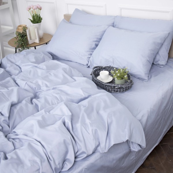 Фото - Комплект постільної білизни MirSon Royal Soft 0843 Grey Blue 220x240 см (2200008069315)